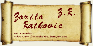 Zorilo Ratković vizit kartica